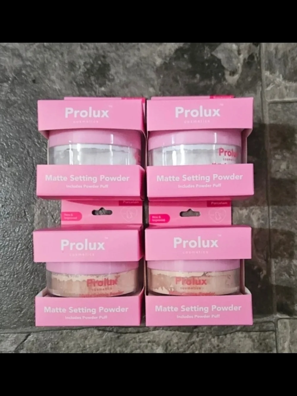 Prolux Matte Setting Powder —2 x Translucent & 2 x  Porcelain 1.35oz BNIB